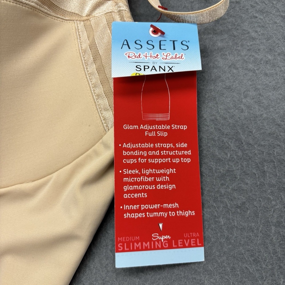 Red Hot SPANX Nude Adjustable Strap Cupped Full Slip Super Slimming Size XL NWT - Picture 4 of 8